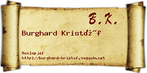 Burghard Kristóf névjegykártya